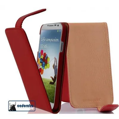 Produktbild von Cadorabo Hülle für Samsung Galaxy S4 Schutzhülle in Rot Flip Handyhülle Case Cover Etui Kunstleder