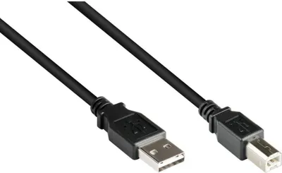Produktbild von USB 2.0 EASY Anschlusskabel A auf B, schwarz, 2m, 480Mbit/s