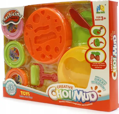 Produktbild von Knete Set mit Förmchen & Zubehör - 3 Farben Modellierknete - Kreatives Spielzeug für Kinder