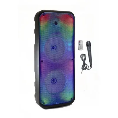 Zdjęcie produktu dla Podświetlany głośnik karaoke - INOVALLEY - KA25-FIRE - Bluetooth V5.0 - 64 cm - 850 W - Czarny
