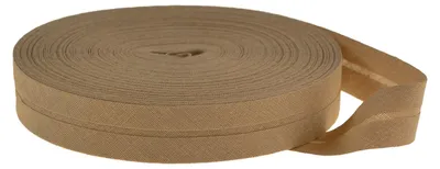 Schrägband Baumwolle Breite 14mm gefalzt cappuccino