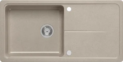 Produktbild von QUADRON Spülbecken NEAL 146 Granitspüle Küche, Größe: 100 x 50 x 21,5 cm, Beige, Küchenspüle Einbeckenspüle Set: Granitspüle + Siphon + Abdeckkappe