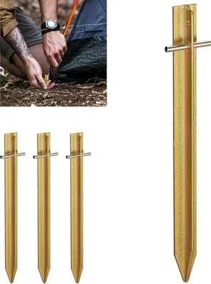 Produktbild von Famanu Zeltspitzen Set - 4 Stück - Stahl - 30 cm lang - mit Öse