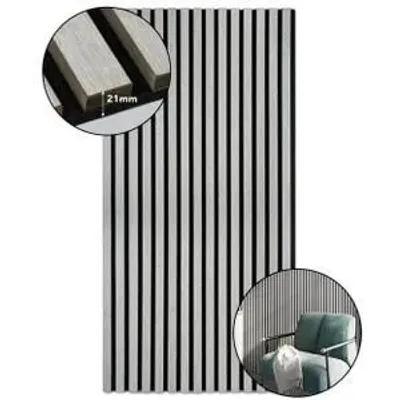Produktbild von LP Projekt Holzwandpaneel 120x60cm | Modernes 3D Akustikpaneel für Räume und Büros | Dekorativ Eiche Hellgrau Wandpaneel geeignet für dekorative Wand