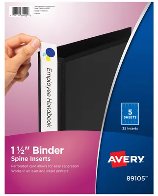 Produktbild von Avery 89105 Binderückeneinsätze, 3,8 cm, 25 Stück