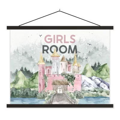 Produktbild von MuchoWow® Textilposter Mädchenzimmer - Zitate - Sprichwörter - Kinder - Baby - Mädchen 40x30 cm mit schwarzem Rahmen - Dekorationen