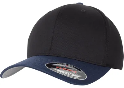 Image de FLEXFIT 6277T | Casquette Flexfit Wooly Combed 2-Tone, matière résistante aux intempéries - Couleur : Black/Navy - Taille : L/XL