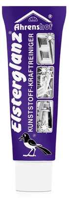 A tube of cleaning product with illustrations of its use.