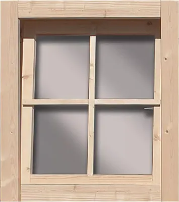 Produktbild von Karibu Dreh-/Kippfenster für Holz-Gartenhäuser naturbelassen 69 x 80 cm 28 mm Wandstärke