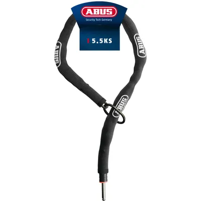 Produktbild von ABUS Rahmenschloss-Einsteckkette ADAPTOR CHAIN Classic 5.5KS - 5,5 mm starke Stahlkette mit ovalem Loop - Fahrradschloss für Fahrrad und E-Bike - Länge 130 cm, schwarz