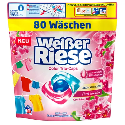 Produktbild von Weißer Riese Color Trio-Caps Waschmittel Orchidee, 80 Kapseln (Import aus Deutschland)