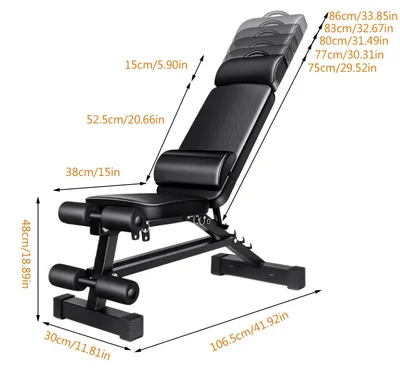Produktbild von Trainingsbank - Verstellbare Hantelbank - 120 kg Maximale Belastung - Klappbar - 5-fach verstellbare Rückenlehne - 3-fach verstellbare Sitzfläche - Stahlrahmen - Positiv und negativ neigbar