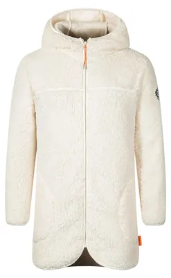 Produktbild von Blue Wave Damen Sherpafleecejacke Marit mit Kapuze - Wärmende Fleecejacke mit Reißverschluss in Wollweiß Größe 56