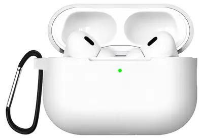 Produktbild von AirPods Pro 3 Silikon Schutzhülle mit Karabiner, Soft Touch Case, stoßfeste Hülle, rutschfest, 360° Schutz,  Weiss