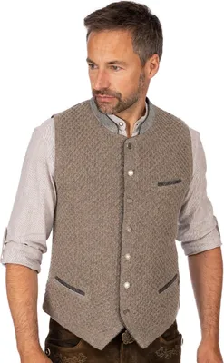 Produktbild von Spieth & Wensky WISAM Herren Trachtenweste Wollweste weste, Größe:56/2XL, Farbe:Braun