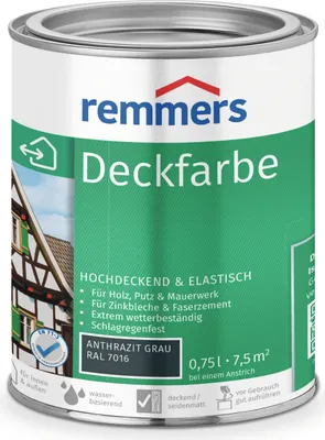 Immagine prodotto di Remmers Deckfarbe Anthrazitgrau RAL 7016 0,75 L Eimer