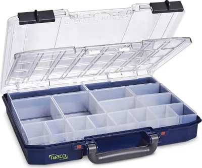 Produktbild von raaco CarryLite 55 4x8-16/DLU, Blau, Polycarbonat (PC), Polypropylen (PP), 337 mm, 278 mm, 58 mm, 1,12 kg