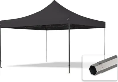 Produktbild von TOOLPORT 4x4m Stahl Faltpavillon, ohne Seitenteile, schwarz