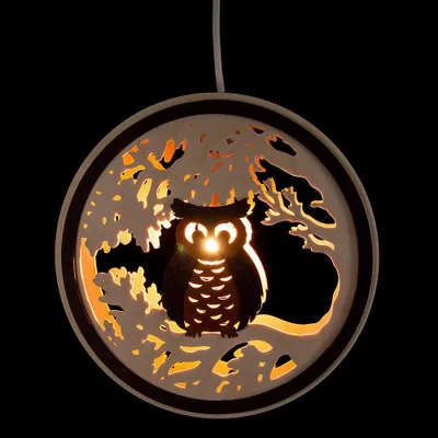 Produktbild von Fensterbild Eule braun-natur (24cm) von RATAGS Holzdesign