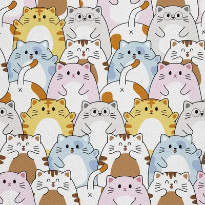 Produktbild von OUTDOOR DEKOSTOFFE OXFORD - Motiv bunte kawaii Katzen