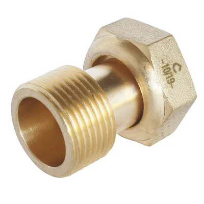 Image de SOMATHERM FOR YOU - Raccord 2 pièces en laiton brossé pour compteur - Ecrou tournant 20/27 - Mâle 20/27