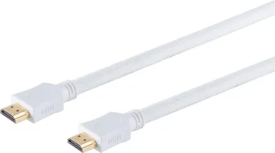 Obrázok produktu pre S/CONN maximálna konektivita HDMI prepojovací kábel-HDMI A konektor na HDMI A konektor, pozlátené kontakty, ULTRA HD, 3D, HEAC, biely s bielym nylonovým plášťom s nízkou hustotou, 3,0 m (77473-WLDN)