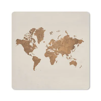 Produktbild von MuchoWow® Mauspad Mousepad Weltkarte - Alt - Braun 20x20 cm - Mousepads - Maus Mat - Pad - Mausunterlage - Desk Mat - Bureauartikeln
