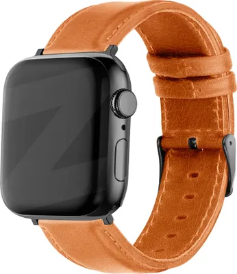 Produktbild von Bandz Echtlederarmband passend für Apple Watch 1/2/3/4/5/6/8/9/SE/Ultra (2) - Größe 42/44/45/49mm - Braunes Leder Apple Watch Armband