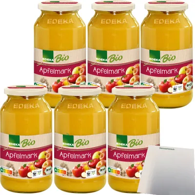 Produktbild von Edeka  Apfelmark aus 100% Äpfeln kaltgerieben 6er Pack (6x700g Glas) + usy Block