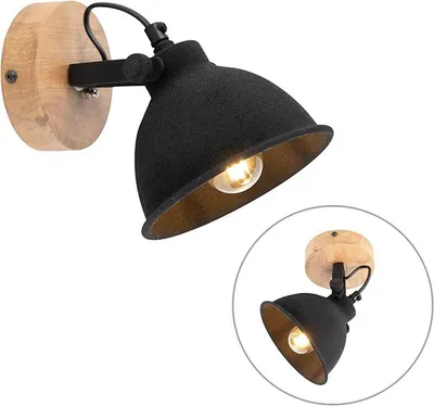 Produktbild von Just Light - Industrie I Vintage I IndustrieWand Spot I Spotlight I Deckenspot I Deckenstrahler I Strahler I Lampe I Leuchte schwarz 1-Licht - Fors I Wohnzimmer I Schlafzimmer - Stahl Rund - LED geeig