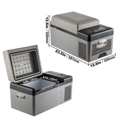 Produktbild von Tragbarer Autokühlschrank 12V/24V mit Kompressor und LCD-Display