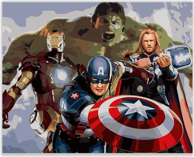 Produktbild von Malerei BY NUMBERS MIT RAHMEN Bilder zum Malen - Marvel 50 x 40 cm