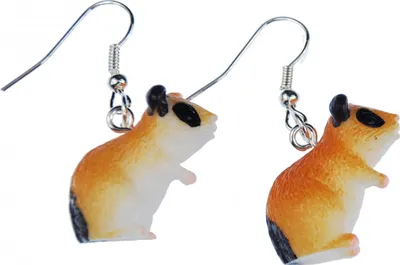 Produktbild von Hamster Ohrringe Miniblings Hänger Haustier gefleckt Teddyhamster Goldhamster