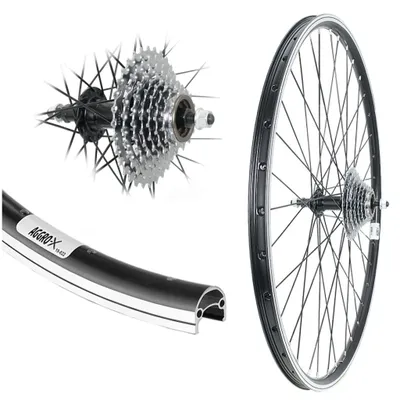 Produktbild von AGGRO-X 28 Zoll Alu Hinterrad 19-622 Laufrad Hohlkammer V-Profil Felgenbremse mit 8 Fach Zahnkranz 24 Gang