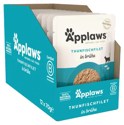 Productafbeelding van Applaws Natuurlijk natvoer voor katten, in zakjes, tonijn in bouillon - 12 x 7