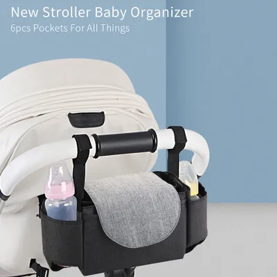 Produktbild von Wickeltasche Rucksack Grosse Kapazitaet Multifunktions Wasserdichte Polyester Babykleidung Windel Windel Milchpulver Flasche Reisen Aufbewahrungstasche mit 6 Taschen Halten oder Haengen - Schwarz