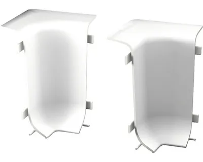 Produktbild von Prinz Innenecken für Klemm-Sockelleiste mit Kabelkanal weiß 50 mm