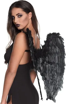 Produktbild von Boland 74583, Karnevalskostüm-Flügel, Erwachsener, Weiblich, Feather, Eisen, Papier, Polyester, Schwarz, 600 mm