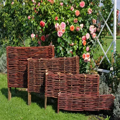 Produktbild von Weidenzaun Beeteinfassung Weide Beet Palisade Zaun Beet Weidezaun Begrenzung 1 Stück 60cm x 10 cm