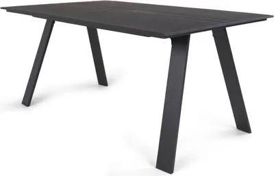Produktbild von ODENSE Tisch mit rechteckiger Platte aus Polywood und Aluminium, schwarz