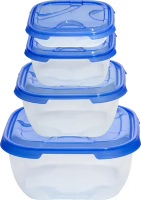 Produktbild von 4er-Set Frischhaltedosen mit Deckel Blau