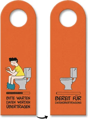 Produktbild von Bitte warten. Daten werden übertragen Türhänger mit Toilette Motiv