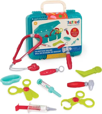 Immagine prodotto di Set di giocattoli per aspiranti dottori - Kit medico - Per imparare e giocare - Include una custodia per il trasporto - 11 pezzi - Colore: blu