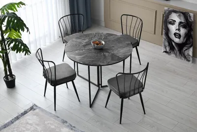 Produktbild von Skye Decor, Jedálenský stôl (pre 4 osoby) - Yan (Antracit)