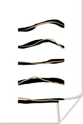 Produktbild von MuchoWow® Poster Linie - Schwarz - Design 20x30 cm - Papierdruck