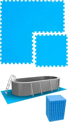 Produktbild von 15,9 m² Poolunterlage - 68 EVA Matten 50x50 Pool Unterlage - Unterlegmatten Set