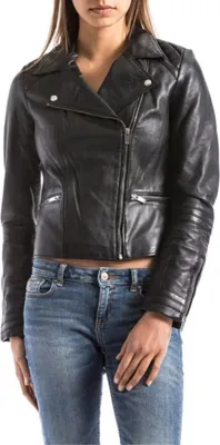 Produktbild von Women's Blue Wellford Nile Leder Ramones Jacke schwarz S