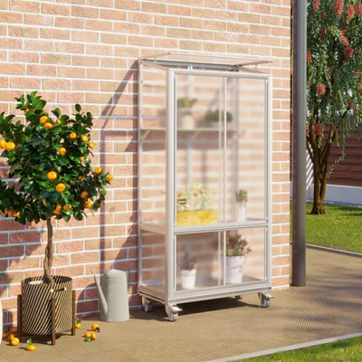 Produktbild von Vitavia Balkongewächshaus "Polis" aluminium eloxiert 4 mm HKP mit Rollfundament