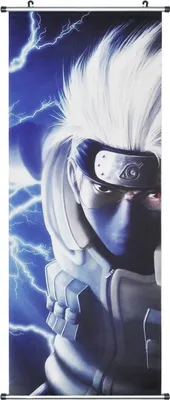 Produktbild von Großes Naruto Rollbild / Kakemono aus Stoff | Poster 100x40cm | Motiv: Kakashi Hatake