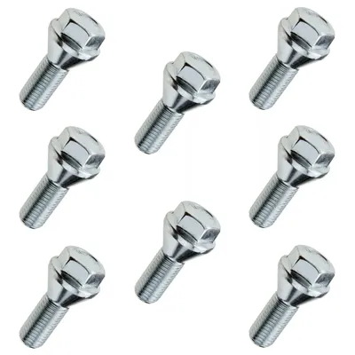 Immagine prodotto di 8x bullone ruota a testa piatta, M12x1,25, lunghezza filettatura: 24 mm, collare conico,